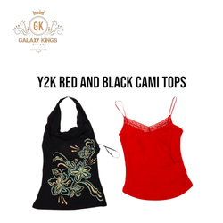 Y2k Red And Black Cami Tops