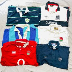 Lot de 11 maillots de rugby de club vintage