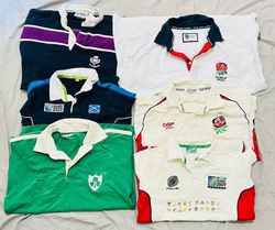 Lot de 12 maillots de rugby vintage de club