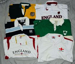 Lot de 15 maillots de rugby vintage de club mélang..
