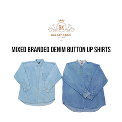 Camisas de denim de botón de marca mixta