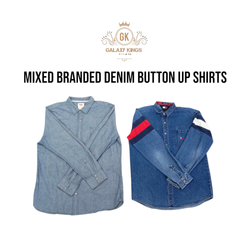 Camisas de mezclilla de botones con marcas mixtas