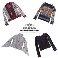 Mezcla de Tops de Malla de Chica Grunge Europea Y2..
