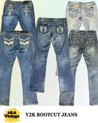Y2K EMBROIDERED OR EMBELLISHED BOOTCUT JEANS  15 P..