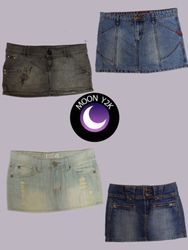 Y2k IT denim mini skirts