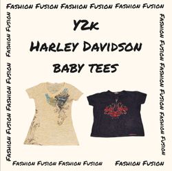 (FF-828) Y2k Harley Davidson baby tees