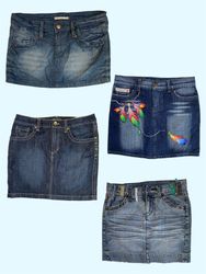 Gonna Mini in Jeans Bassi Vintage Anni 2000 Aesthe..