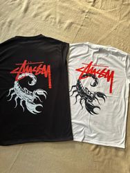 Stussy Rework Style Scorpian White and Black Tees ..