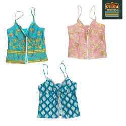 SS25 Reworked Lace Trim Khaddi Silk Cami Top