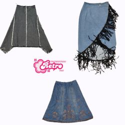 Y2k Unique Denim Midi Skirts