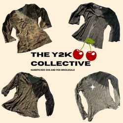 00s European Grunge Fairycore Mesh Tops ..