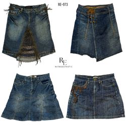 Y2K Britney Era Denim Midi Skirts (RE-973)
