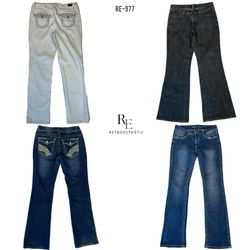 Y2K Unique Embellished Jeans (RE-977)