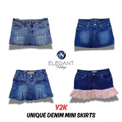 Y2K Unique Denim Mini Skirts - 12 pieces - EV0209