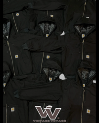 Carhartt rework style Black hooded jacke..