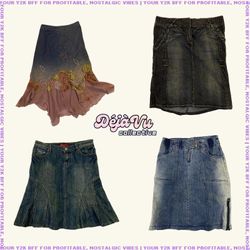 Y2K Unique Denim Midi Skirts Mix (DVC#13)