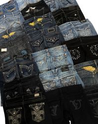 Y2K LADIS JEANS JEANS À POCHE ÉPAISSE ET BRODURE