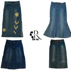 Saias Maxi de Jeans da Era Britney Y2K (RW-144)