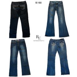Y2K IT Girl verzierte Denim-Jeans (RE-988)