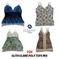 Y2K Glitch Glame Poly Tops Mix - 12 Stück - EV0217