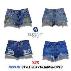 Y2K Miss Me Style Denim Sexy Shorts - 10 pezzi - E..