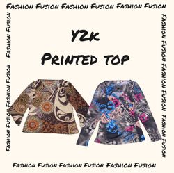 (FF-870) Y2k Printed Tops