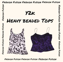 (FF-872) Hauts à perles lourdes Y2k