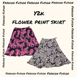 (FF-875) Y2k Flower Printed Skirt