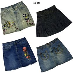 Jupes midi en denim de l'ère Cyber Girl Y2K (AA-04..