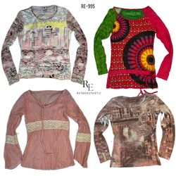 Y2K Soft Girl Era Blusas de Manga Longa (RE-995)
