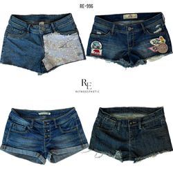 Y2K IT Girl Denim Micro Mini Shorts (RE-996)