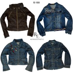 Jaquetas de Jeans da Era Y2K Cyber Girl (RE-1000)