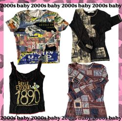 Y2k mix graphic tops- 016