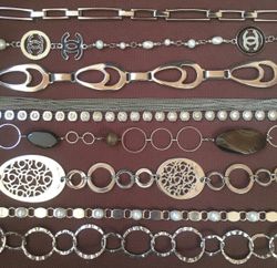 Y2K Silver Chain Belts