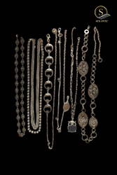 Silver chain belts