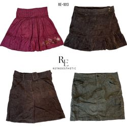 Y2K Unique Corduroy Mix Skirts (RE-1013)