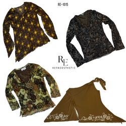 Y2K Earthy Tone Full Sleeve Tops (RE-1015)