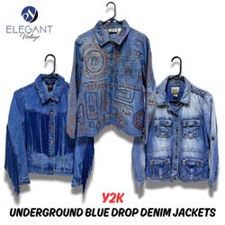 Y2K Underground Blue Drop Denim Jackets - 10 piece..
