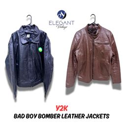 Y2K Bad Boy Bomber Leather Jackets - 09 pieces - E..