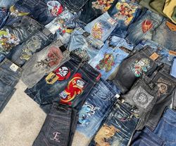 Jeans de Bordado Japonês