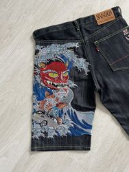 japanese embroidery tattoo shorts