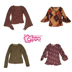 Y2k Earthy Tone Long Sleveese Tops (May-11)