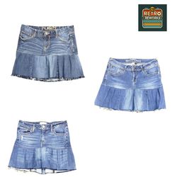 Jupe plissée en denim SS25 Rework