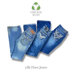 Jeans a zampa d'elefante Y2K di marca