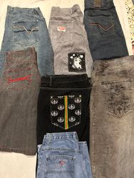 Shorts largos Y2K de hip hop 13 peças