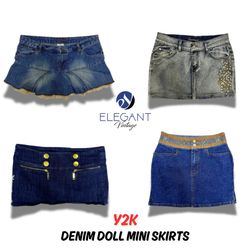Jupes mini en denim Y2K Doll - 12 pièces - EV0262