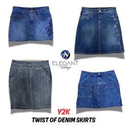 Gonne in denim Y2K a strappo - 10 pezzi - EV0273