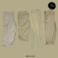 Y2K Crème Cargo Capris | Éssentiel de Style de Rue..