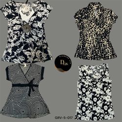 Y2K Black Blouses with Bold Prints (GRV-5-017)