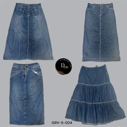 Saia Maxi de Jeans Estética Y2K (GRV-5-024)